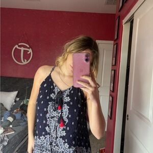 Chic Navy Paisley Women's Blouse